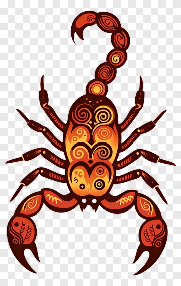 Decorative Scorpion Illustration PNG