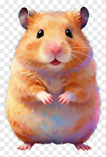 Cartoon Hamster With A Cute Expression PNG