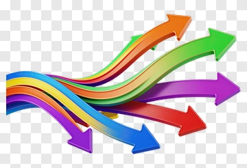 Colorful Arrows In Motion PNG