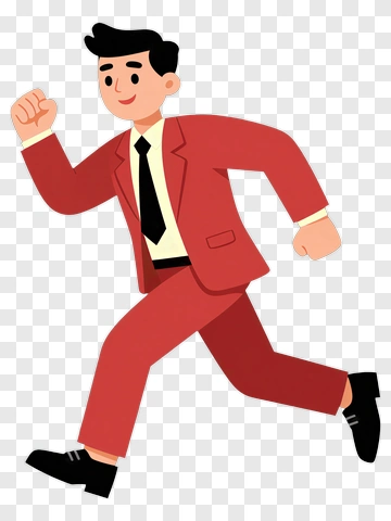 Cartoon Businessman Running PNG