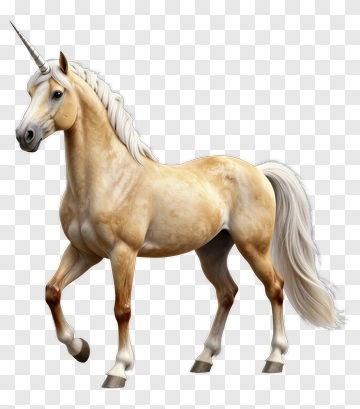 Unicorn With White Mane And Horn PNG