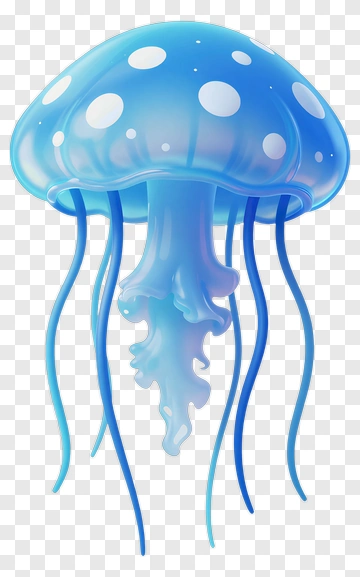 Cartoon Blue Jellyfish PNG