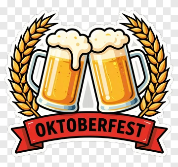 Oktoberfest Beer Mugs With Laurel Wreath PNG