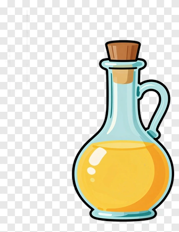 Cartoon Olive Oil Bottle PNG