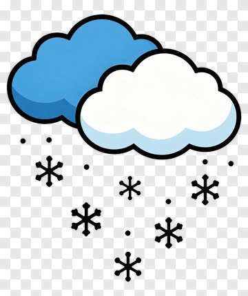 Cartoon Clouds With Snowflakes PNG