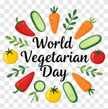 World Vegetarian Day With Colorful Vegetables PNG
