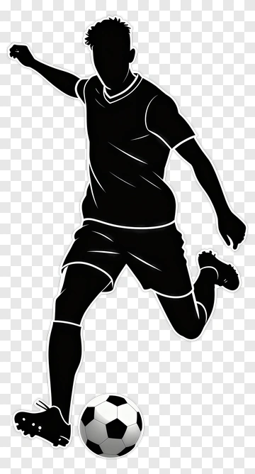 Silhouette Soccer Player Kicking A Ball PNG