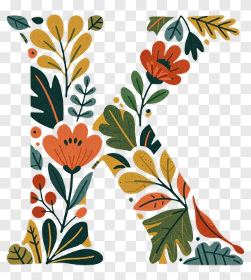 Floral Letter K PNG