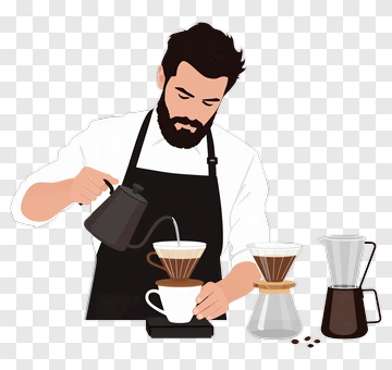 Barista Brewing Coffee PNG