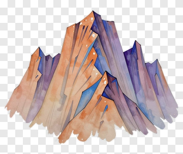 Watercolor Mountain Landscape PNG