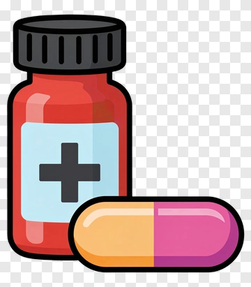 Medicine Bottle With Capsule PNG