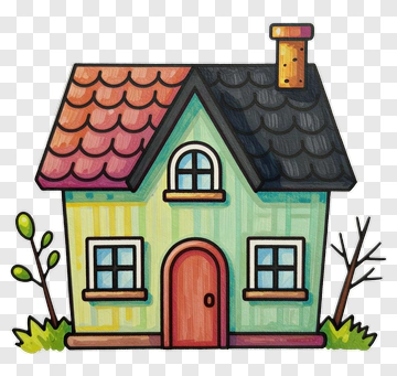 Colorful Cartoon House PNG
