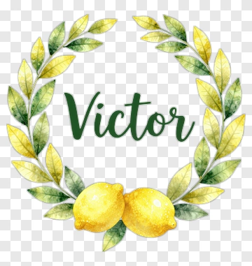 Lemon Wreath With Name Victor PNG