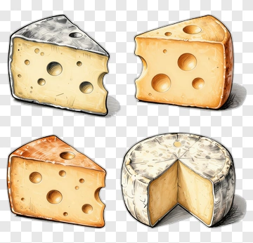 Collection Of Cheese Varieties PNG