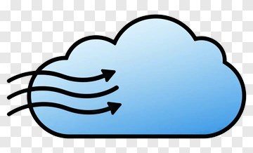 Cloud With Wind Arrows PNG