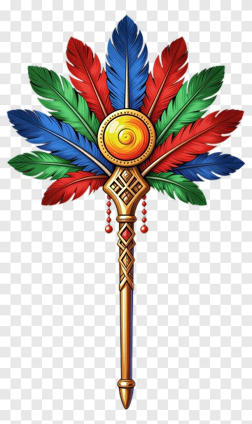 Colorful Feather Staff PNG