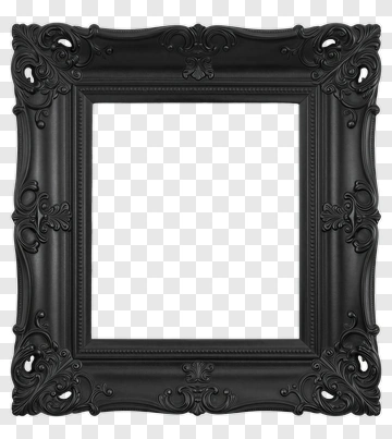 Ornate Black Picture Frame PNG