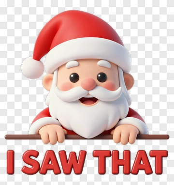 Cartoon Santa Claus With A Sign PNG