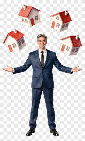 Businessman Juggling Houses PNG