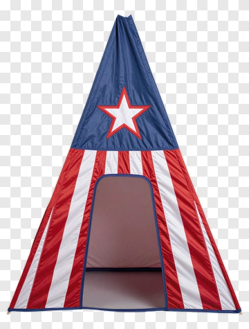 Red And Blue Play Tent With Star Design PNG