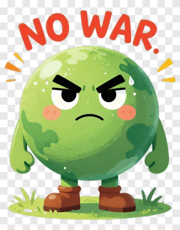 Angry Earth With No War Message PNG