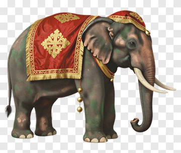 Decorative Elephant With Red Cloth PNG