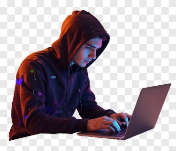 Young Man Using A Laptop PNG