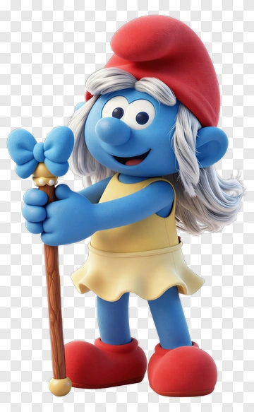 Cartoon Smurf Holding A Staff PNG