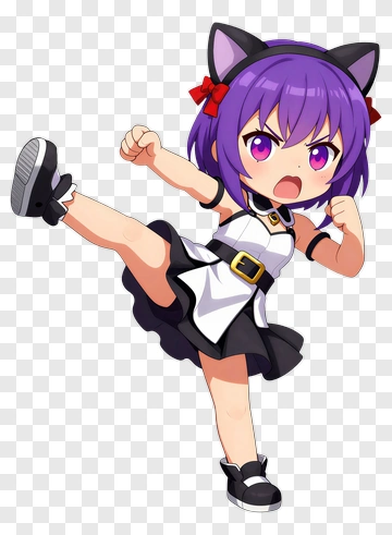 Cartoon Girl Kicking PNG