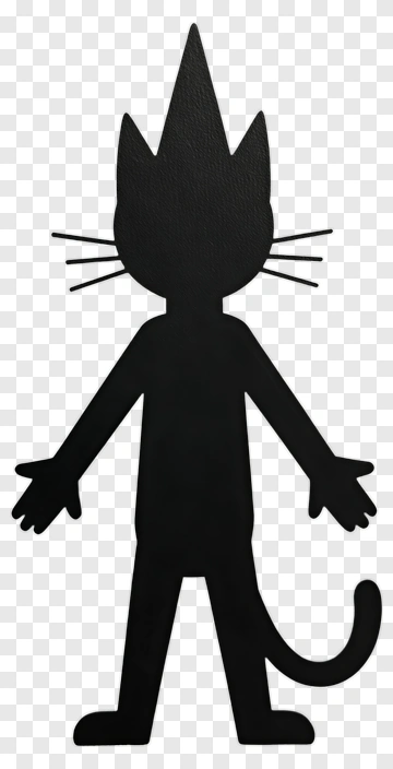 Cartoon Cat Character Silhouette PNG
