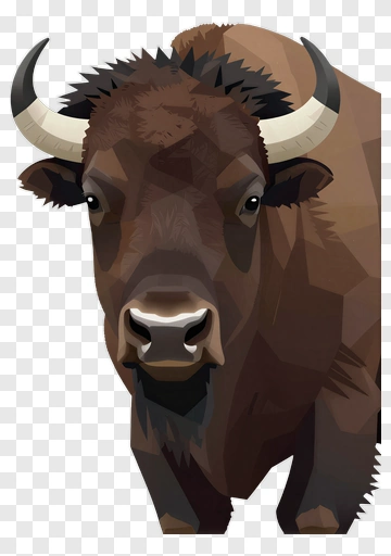 3D Bison Head PNG