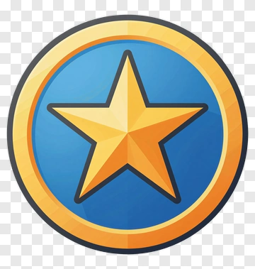 Golden Star Icon With Blue Background PNG