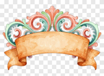 Colorful Ornate Banner With Decorative Swirls PNG