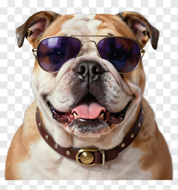 Bulldog Wearing Sunglasses PNG