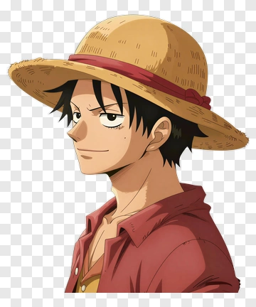 Anime Character Wearing A Straw Hat PNG