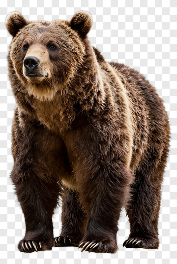 Brown Bear Standing Proudly PNG