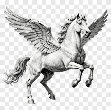 Winged Horse In Flight PNG