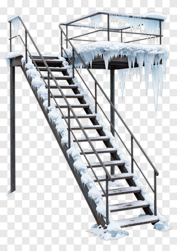 Icy Metal Staircase PNG