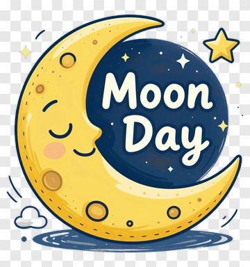 Cartoon Moon Day Illustration PNG