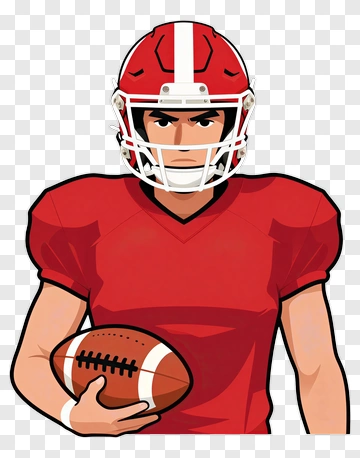Football Player Holding A Football PNG