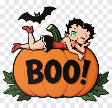 Cartoon Character On A Halloween Pumpkin PNG