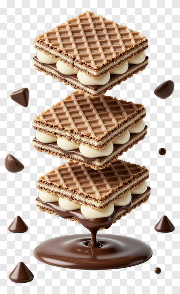 Chocolate Wafer Stack With Cream Filling PNG