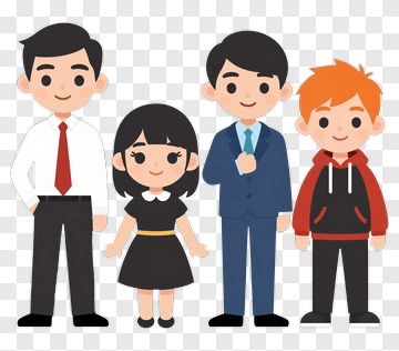 Cartoon Family Group PNG