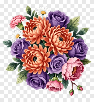 Colorful Flower Bouquet PNG