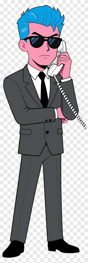 Cartoon Businessman Talking On The Phone PNG