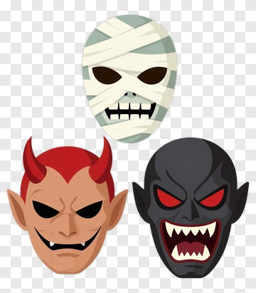 Halloween Masks Collection PNG