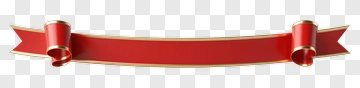 Red Ribbon Banner With Gold Edges PNG