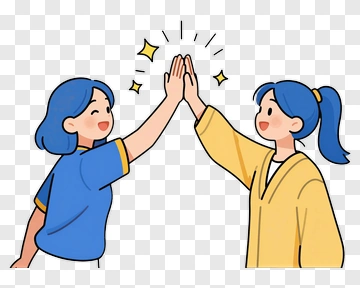 Happy Friends High-Fiving Each Other PNG