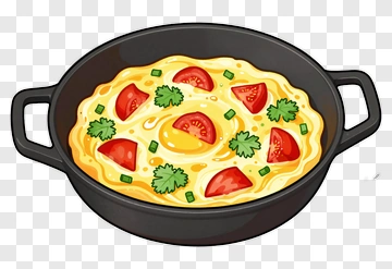 Omelette With Tomatoes And Herbs PNG