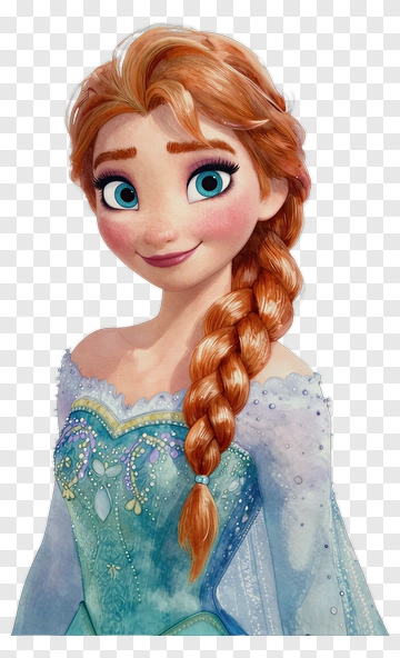 Cartoon Character With Braid And Ice Dress PNG